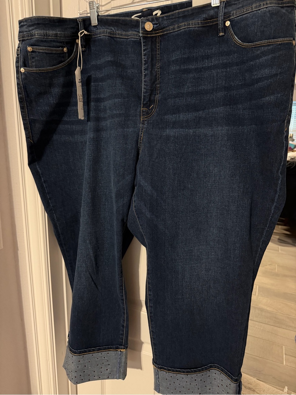 Seven7 Dark Indigo Jeans with Tan Tag